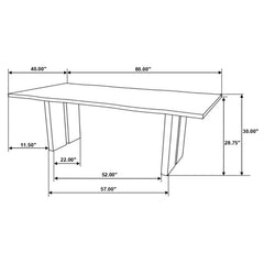 Bradshaw 80-inch Live Edge Wood Dining Table Natural Acacia