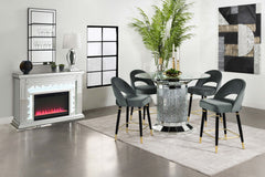 Ellie 52-inch Glass Top Counter Height Dining Table Silver