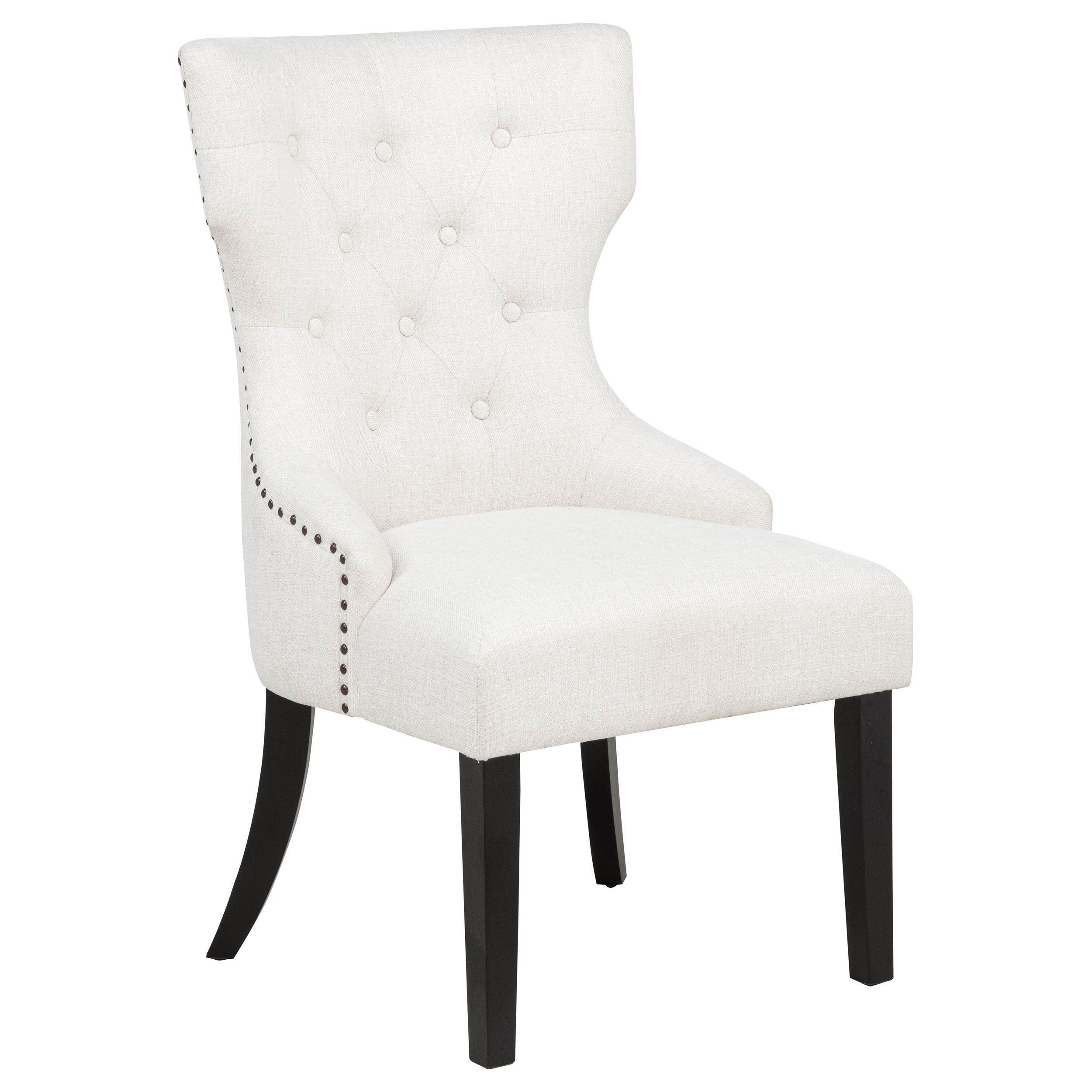 Best Furniture Outlet - Coaster - Baney Fabric Upholstered Dining Side Chair Cream and Black - 115572