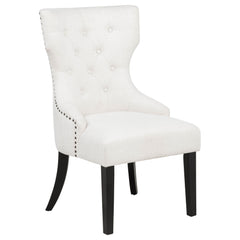 Best Furniture Outlet - Coaster - Baney Fabric Upholstered Dining Side Chair Cream and Black - 115572