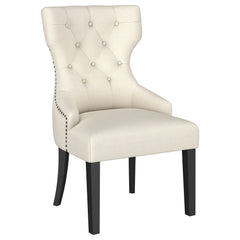 Best Furniture Outlet - Coaster - Baney Fabric Upholstered Dining Side Chair Beige and Black - 115572