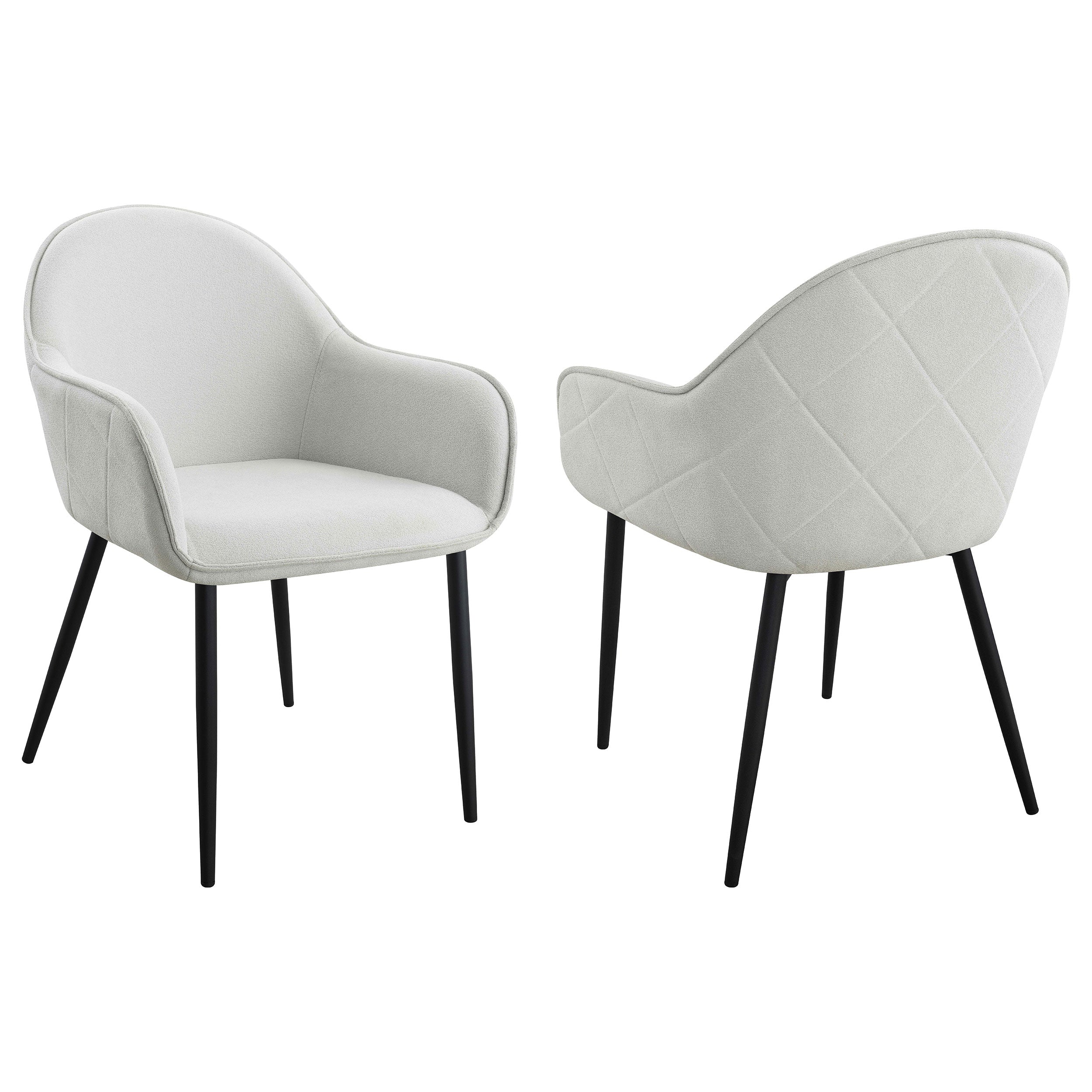 Best Furniture Outlet - Coaster - Emma Fabric Upholstered Dining Arm Chair Fog Grey (Set of 2) - 115592