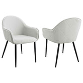 Best Furniture Outlet - Coaster - Emma Fabric Upholstered Dining Arm Chair Fog Grey (Set of 2) - 115592