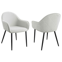Best Furniture Outlet - Coaster - Emma Fabric Upholstered Dining Arm Chair Fog Grey (Set of 2) - 115592