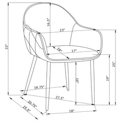Emma Fabric Upholstered Dining Arm Chair Fog Grey (Set of 2)