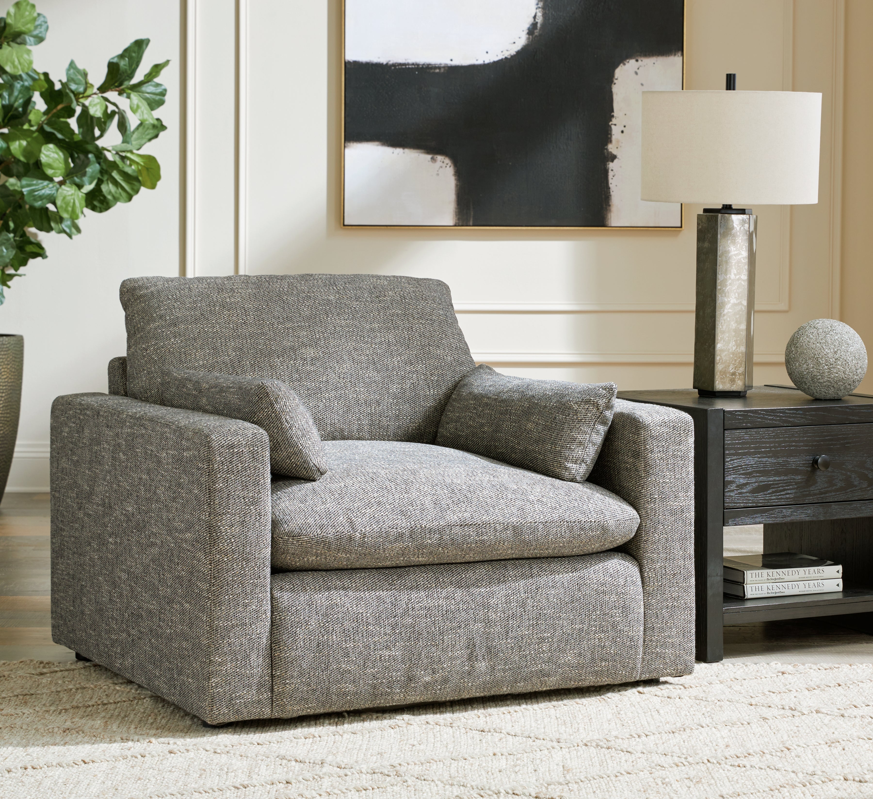 Best Furniture Outlet - Ashley Furniture - Dramatic Living Room - Chair and a Half / Granite - 1170223