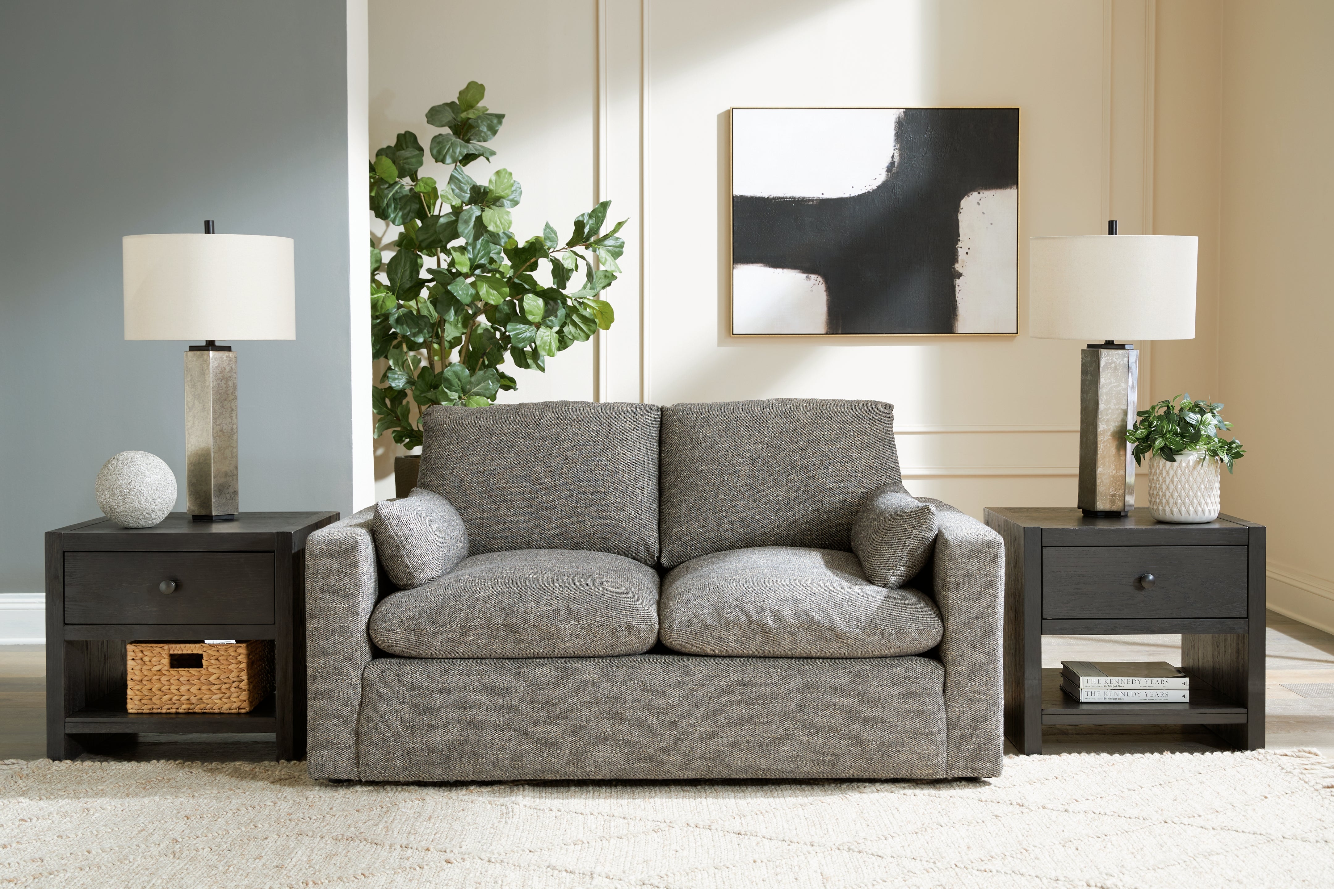 Best Furniture Outlet - Ashley Furniture - Dramatic Living Room - Loveseat / Granite - 1170235