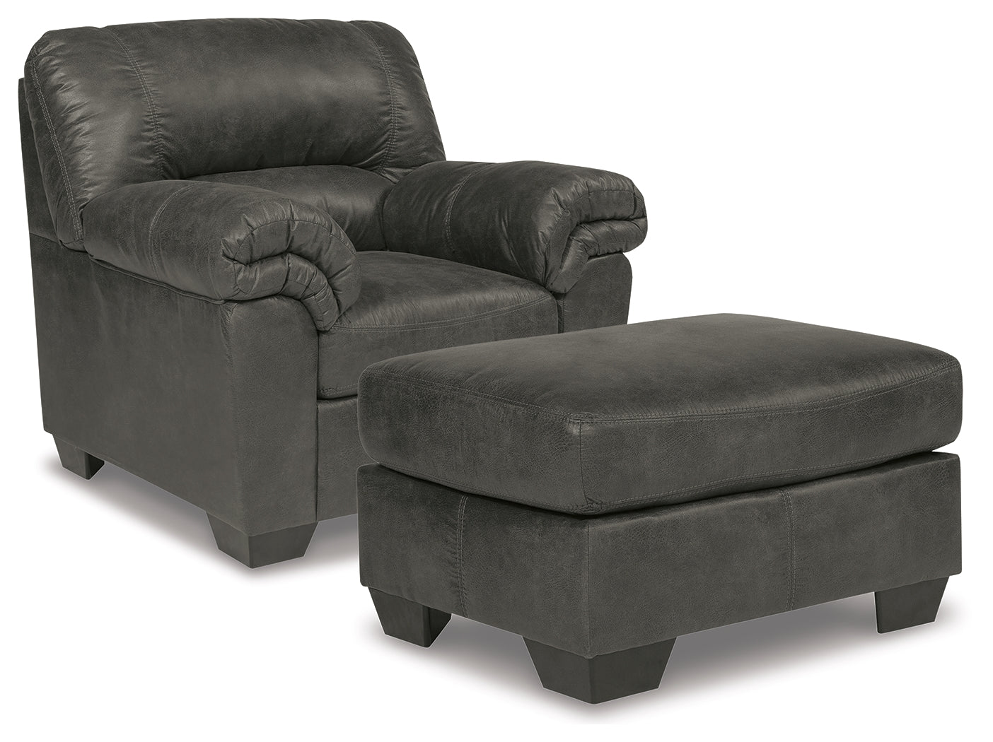 Best Furniture Outlet - Ashley Furniture - Bladen Chair and Ottoman - Chair and Ottoman / Slate - 12021U3