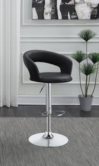 Barraza 29-inch Adjustable Height Bar Stool Black and Chrome