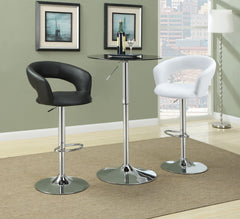Barraza 29-inch Adjustable Height Bar Stool Black and Chrome