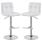 Best Furniture Outlet - Coaster - Lenny Upholstered Adjustable Bar Stool White (Set of 2) - 120356