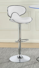 Edenton Upholstered Adjustable Bar Stool White (Set of 2)
