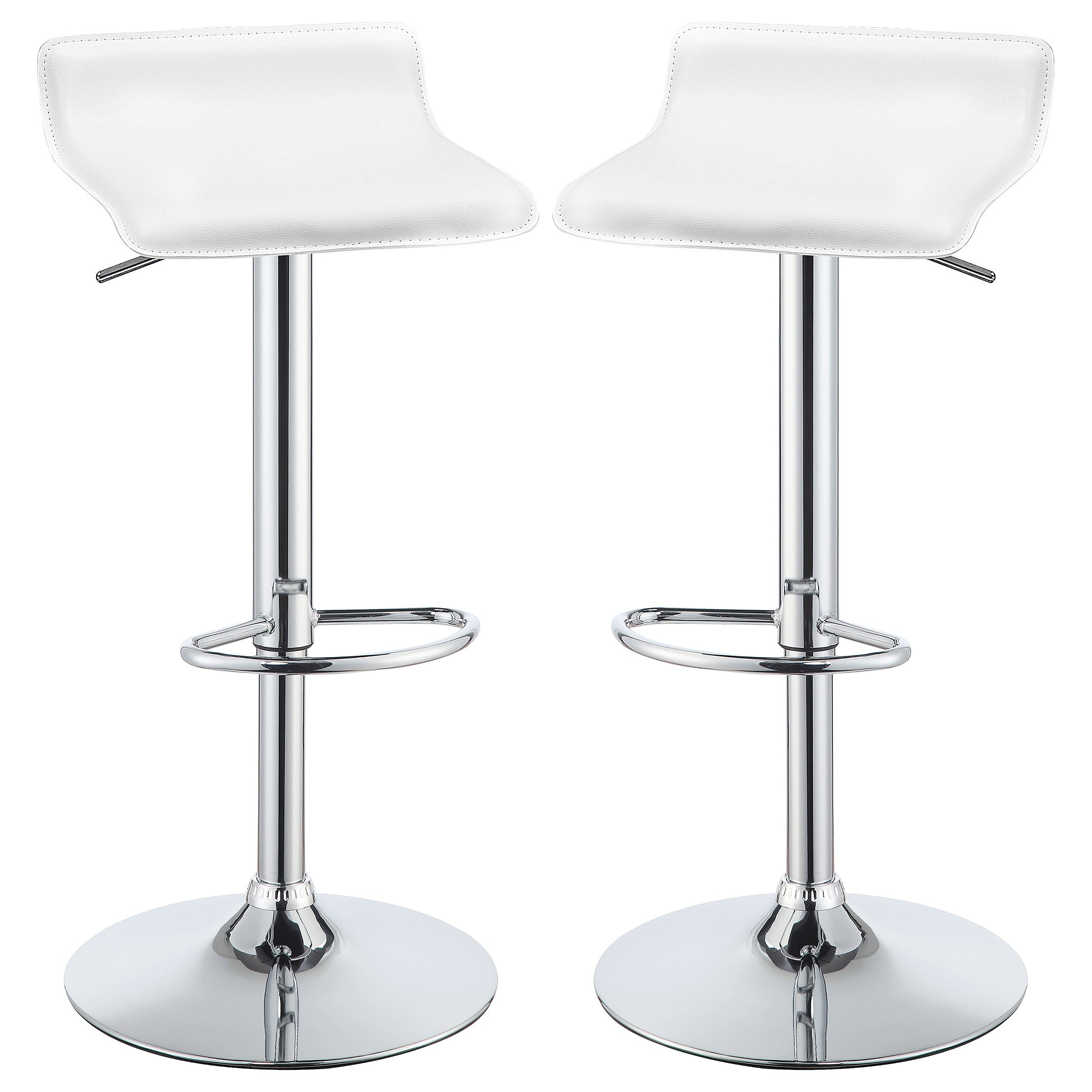 Best Furniture Outlet - Coaster - Bidwell Upholstered Adjustable Bar Stool White (Set of 2) - 120391