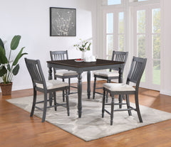 Best Furniture Outlet - Coaster - Wiley 5-piece Square Counter Height Dining Set Grey - 120576