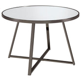 Best Furniture Outlet - Coaster - Jillian Round 45-inch Mirror Top Dining Table Black Nickel - 120630