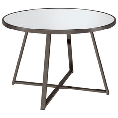 Best Furniture Outlet - Coaster - Jillian Round 45-inch Mirror Top Dining Table Black Nickel - 120630
