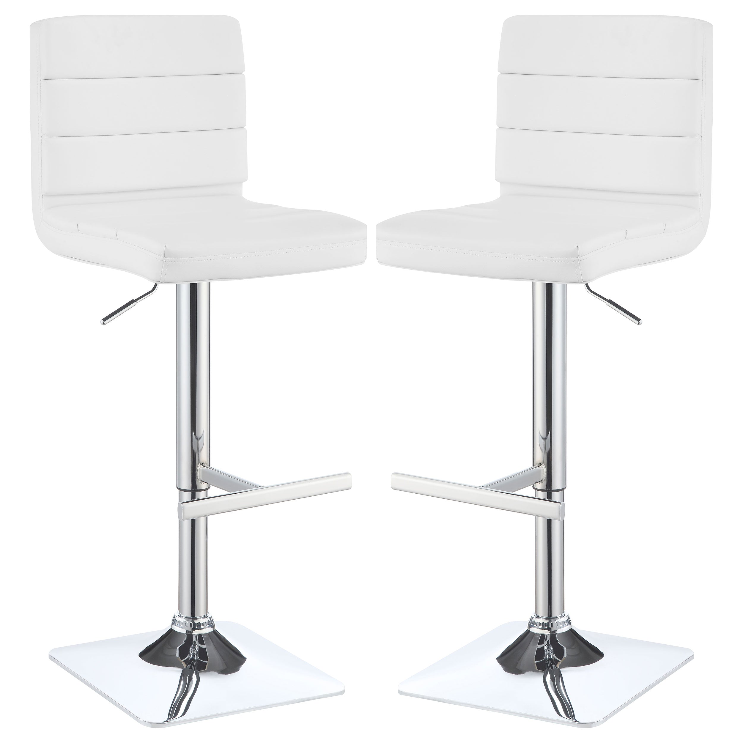 Best Furniture Outlet - Coaster - Bianca Upholstered Adjustable Bar Stool White (Set of 2) - 120694