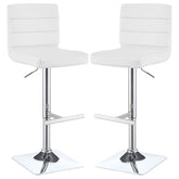 Best Furniture Outlet - Coaster - Bianca Upholstered Adjustable Bar Stool White (Set of 2) - 120694