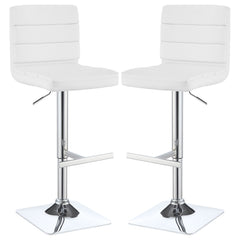 Best Furniture Outlet - Coaster - Bianca Upholstered Adjustable Bar Stool White (Set of 2) - 120694