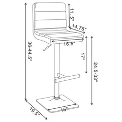 Bianca Upholstered Adjustable Bar Stool White (Set of 2)