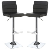 Best Furniture Outlet - Coaster - Bianca Upholstered Adjustable Bar Stool Black (Set of 2) - 120695