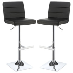 Best Furniture Outlet - Coaster - Bianca Upholstered Adjustable Bar Stool Black (Set of 2) - 120695