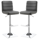 Best Furniture Outlet - Coaster - Bianca Upholstered Adjustable Bar Stool Grey (Set of 2) - 120696