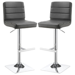 Best Furniture Outlet - Coaster - Bianca Upholstered Adjustable Bar Stool Grey (Set of 2) - 120696