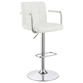 Best Furniture Outlet - Coaster - Palomar Adjustable Height Bar Stool White and Chrome - 121097