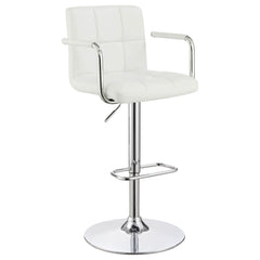 Best Furniture Outlet - Coaster - Palomar Adjustable Height Bar Stool White and Chrome - 121097