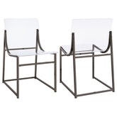Best Furniture Outlet - Coaster - Adino Acrylic Dining Side Chair Black Nickel (Set of 2) - 121142