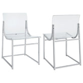 Best Furniture Outlet - Coaster - Adino Acrylic Dining Side Chair Chrome (Set of 2) - 121182