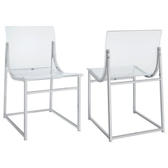 Best Furniture Outlet - Coaster - Adino Acrylic Dining Side Chair Chrome (Set of 2) - 121182