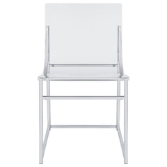 Adino Acrylic Dining Side Chair Chrome (Set of 2)