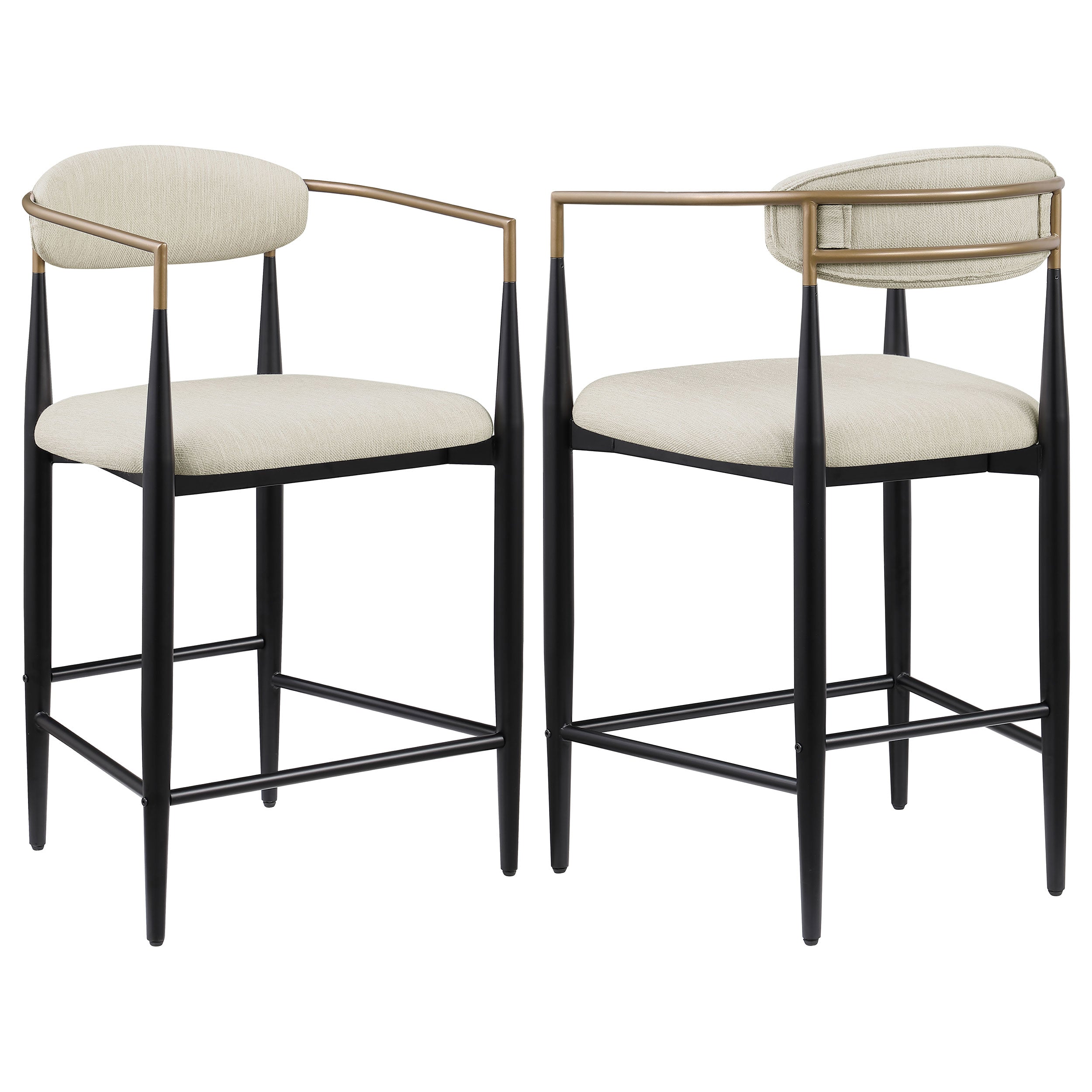 Best Furniture Outlet - Coaster - Tina Fabric Upholstered Counter Chair Beige (Set of 2) - 121184