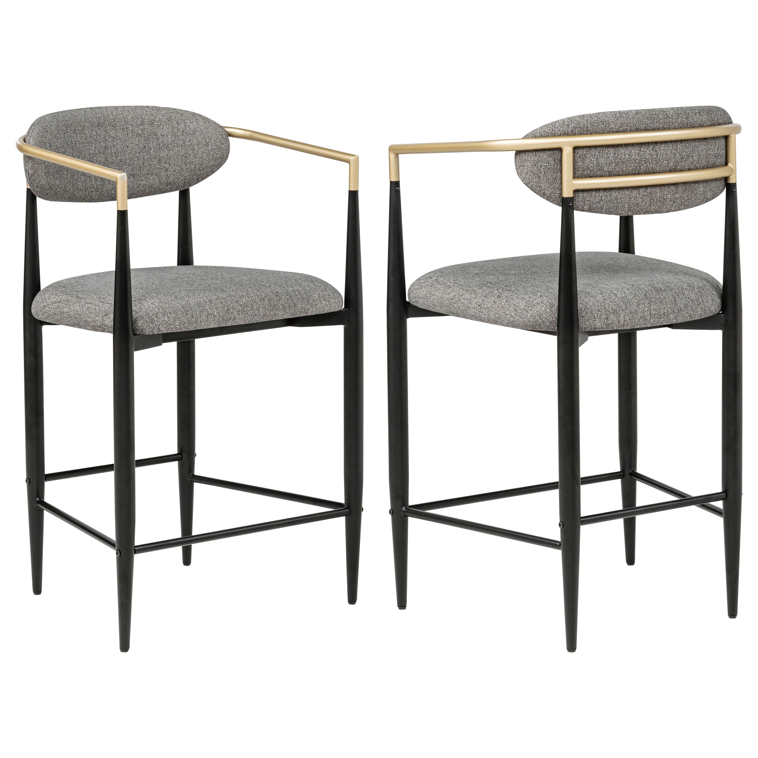 Best Furniture Outlet - Coaster - Tina Fabric Upholstered Counter Chair Grey (Set of 2) - 121186
