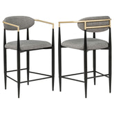 Best Furniture Outlet - Coaster - Tina Fabric Upholstered Counter Chair Grey (Set of 2) - 121186