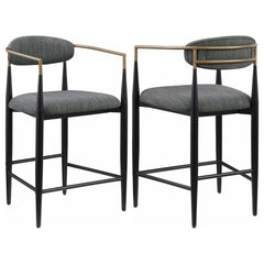 Best Furniture Outlet - Coaster - Tina Fabric Upholstered Counter Chair Dark Grey (Set of 2) - 121186
