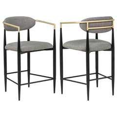 Best Furniture Outlet - Coaster - Tina Fabric Upholstered Counter Chair Grey (Set of 2) - 121186