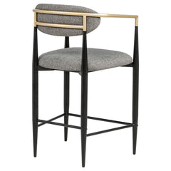 Tina Fabric Upholstered Counter Chair Grey (Set of 2)