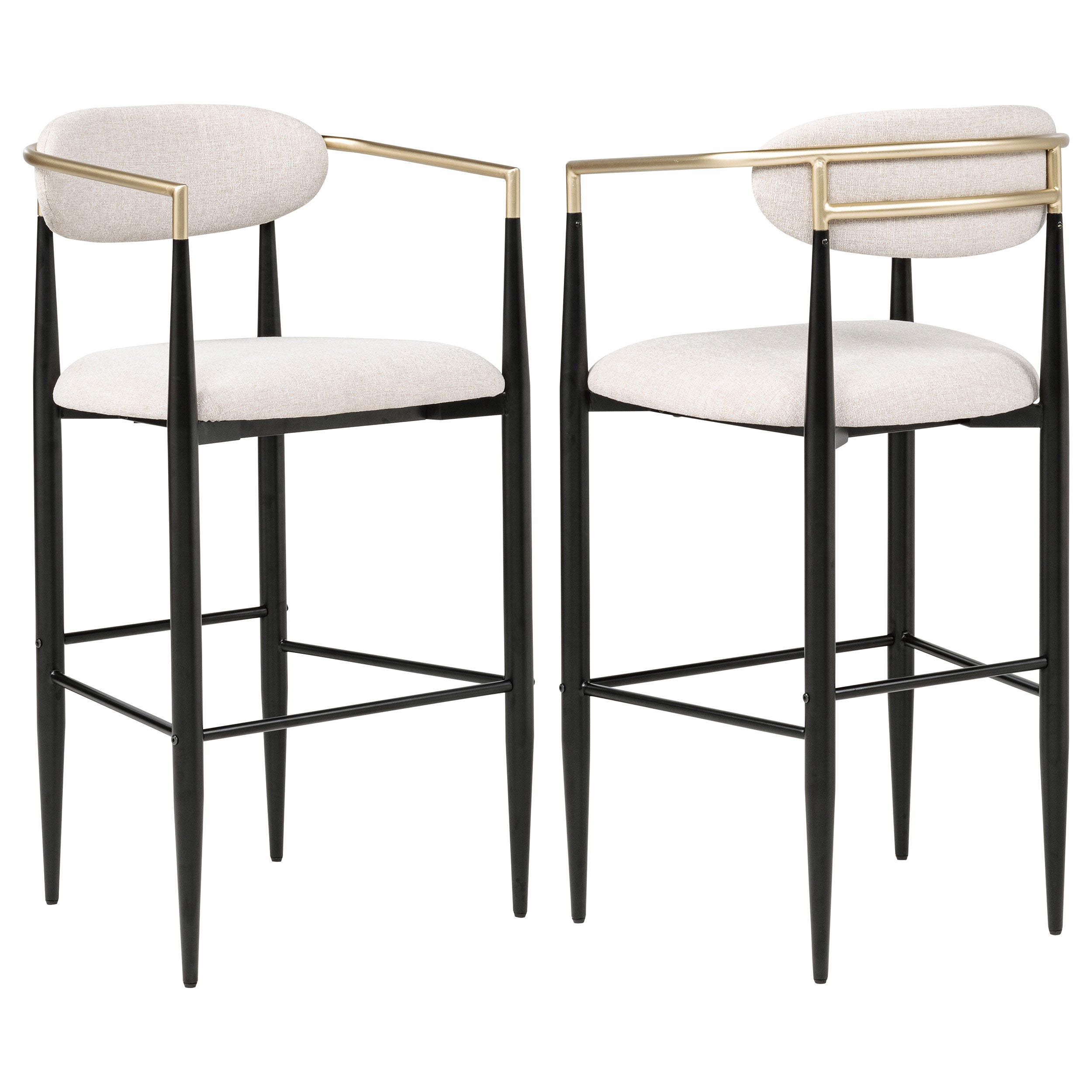 Best Furniture Outlet - Coaster - Tina Fabric Upholstered Bar Chair Beige (Set of 2) - 121187