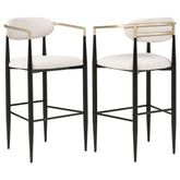 Best Furniture Outlet - Coaster - Tina Fabric Upholstered Bar Chair Beige (Set of 2) - 121187