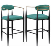 Best Furniture Outlet - Coaster - Tina Fabric Upholstered Bar Chair Green (Set of 2) - 121188