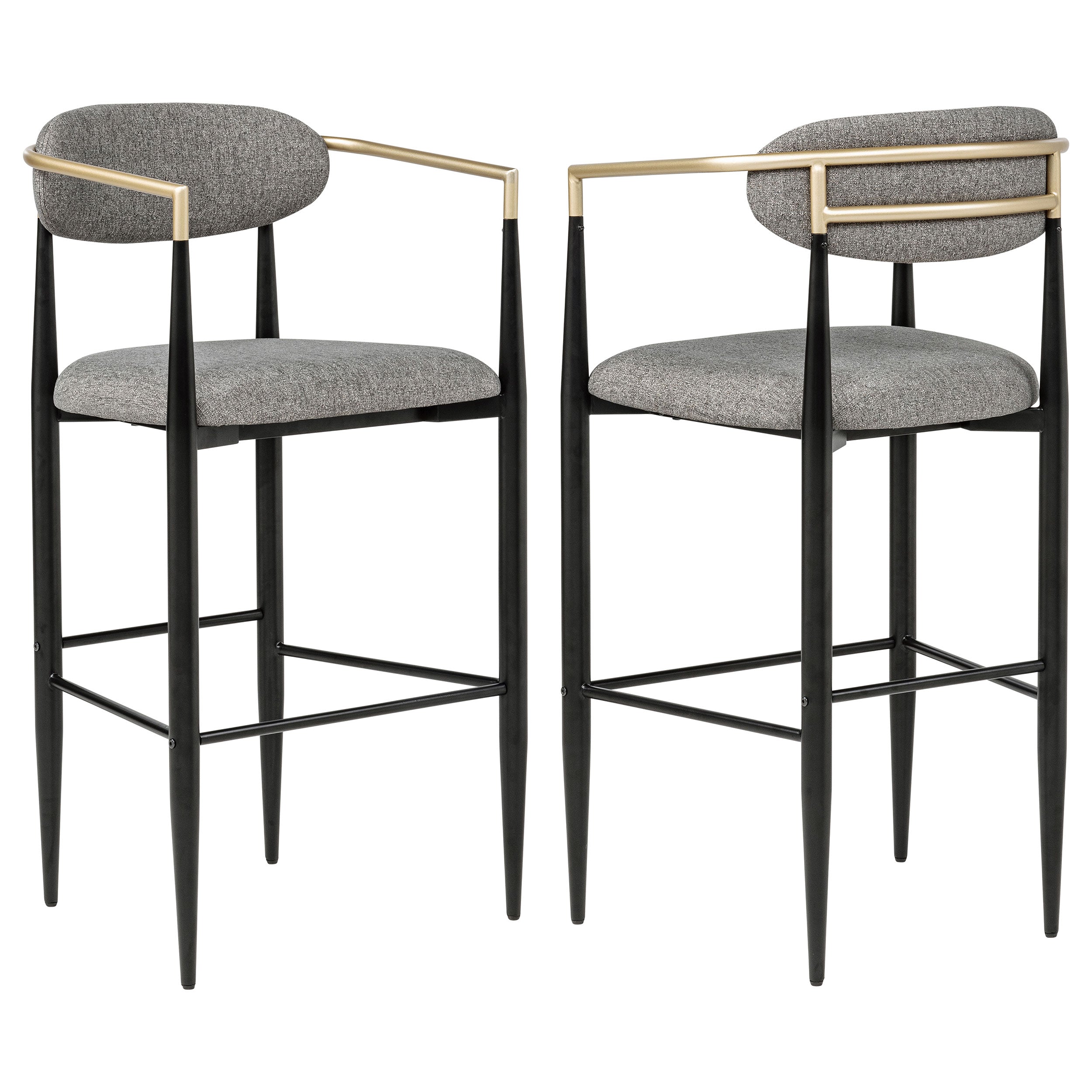 Best Furniture Outlet - Coaster - Tina Fabric Upholstered Bar Chair Grey (Set of 2) - 121189
