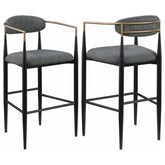 Best Furniture Outlet - Coaster - Tina Fabric Upholstered Bar Chair Dark Grey (Set of 2) - 121189