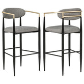 Best Furniture Outlet - Coaster - Tina Fabric Upholstered Bar Chair Grey (Set of 2) - 121189