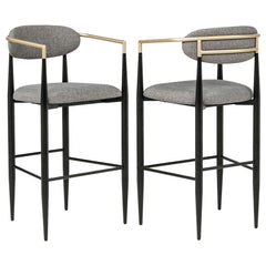 Best Furniture Outlet - Coaster - Tina Fabric Upholstered Bar Chair Grey (Set of 2) - 121189