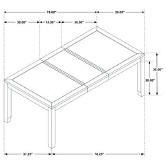 Elodie Rectangular 78-inch Extension Leaf Dining Table Black