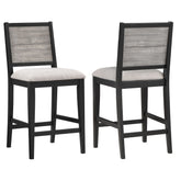 Best Furniture Outlet - Coaster - Elodie Wood Counter Chair Grey and Black (Set of 2) - 121229