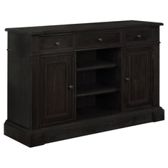 Best Furniture Outlet - Coaster - Phelps 2-door Sideboard Buffet Cabinet Distressed Noir - 121235